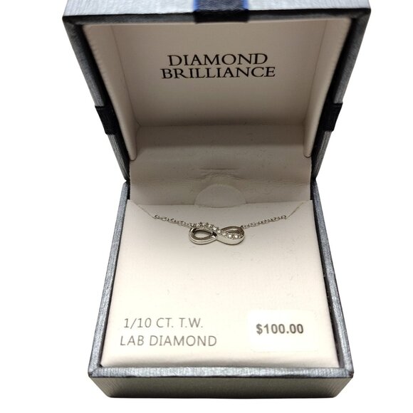 Diamond Brilliance 1/10 CT. T.W. Lab Diamond Infinity Pendant Necklace - Picture 3 of 6